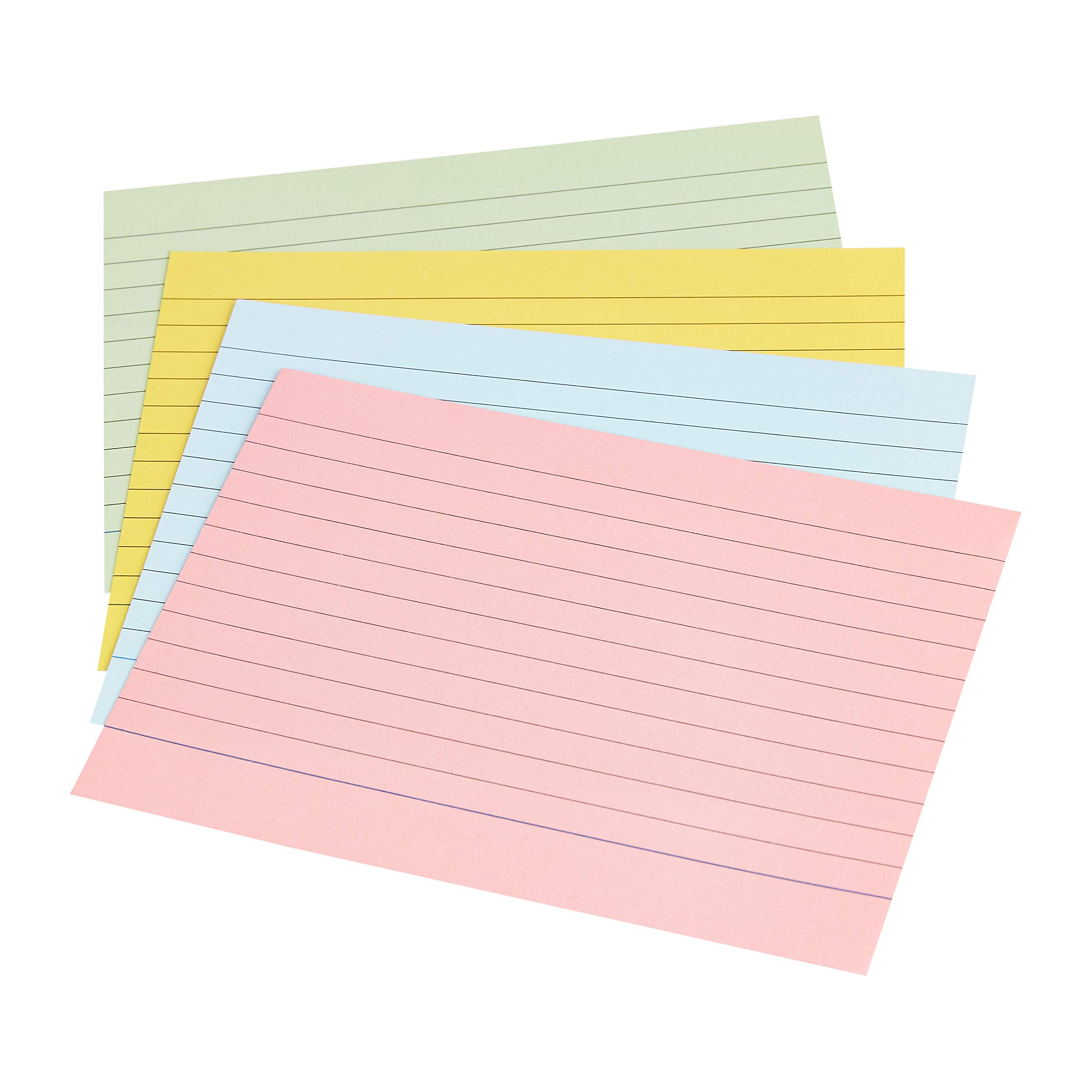 Amazon Basics Cartoncini A6 a Righe Fluo da 200 Pezzi