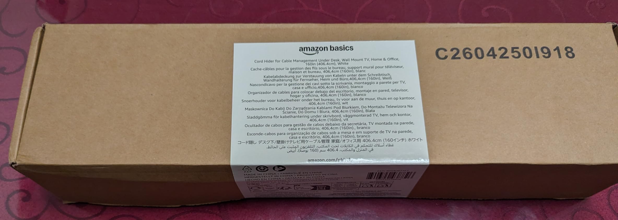 Amazon Basics Canalina Passacavi Bianca 406,4cm PVC