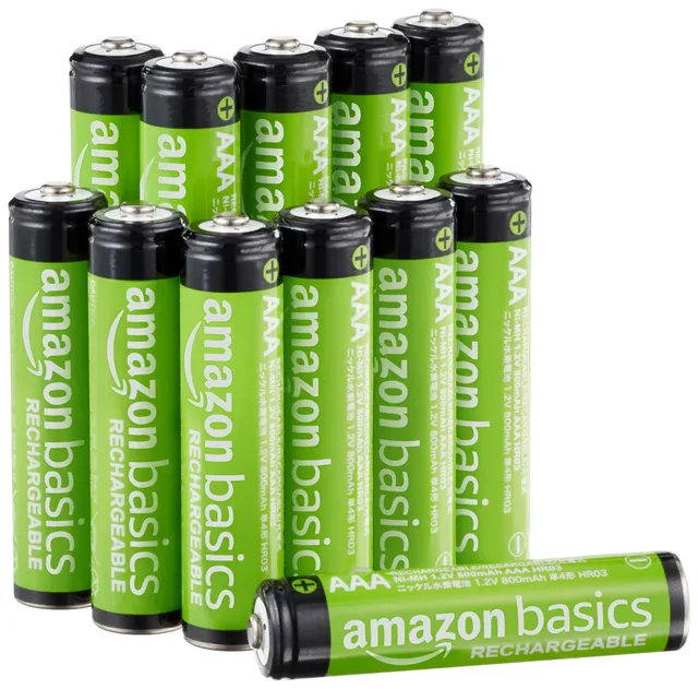 Amazon Basics Batterie AAA Ricaricabili 800mAh 12 Pezzi