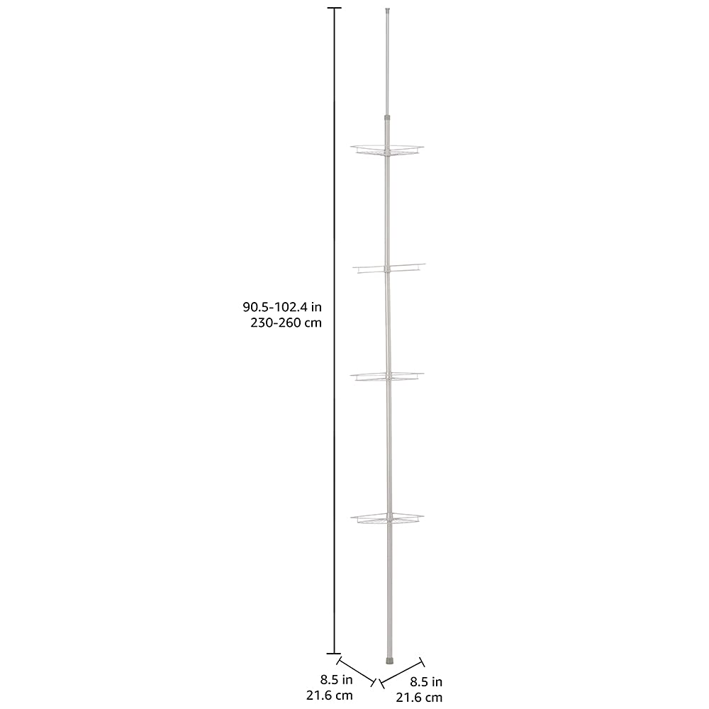 AmazonBasics Portaoggetti Doccia Angolare 4 Ripiani 246 cm