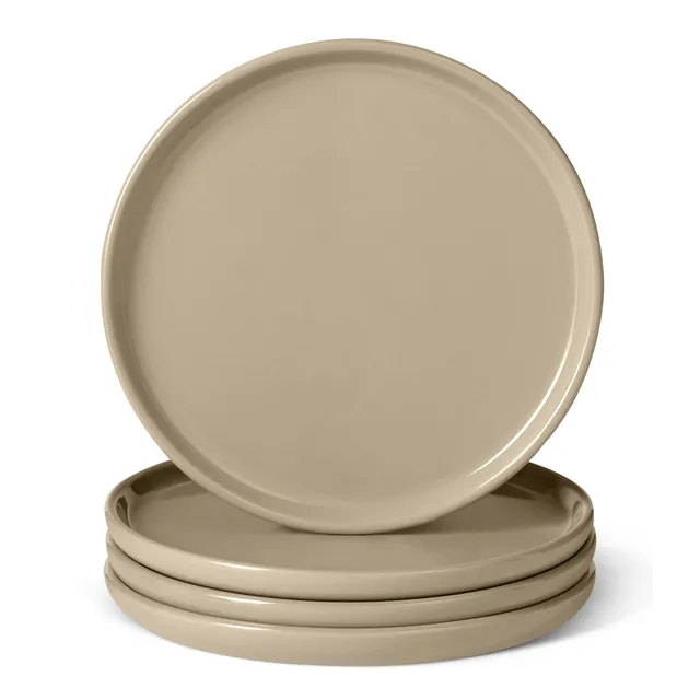 AmazonBasics piatti antipasto gres 4 pezzi 17 cm grigio lino