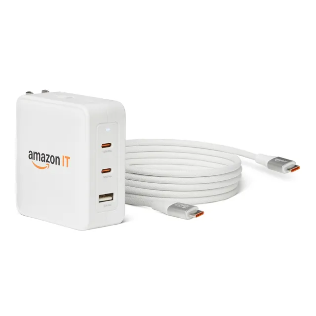 Amazon Basics Caricabatterie da Parete 140W con Cavo USB-C GaN 1 pz