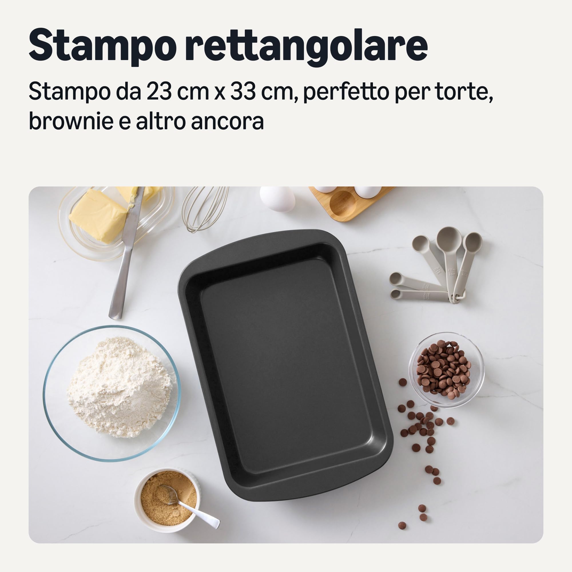 AmazonBasics teglia rettangolare antiaderente 33x23 cm