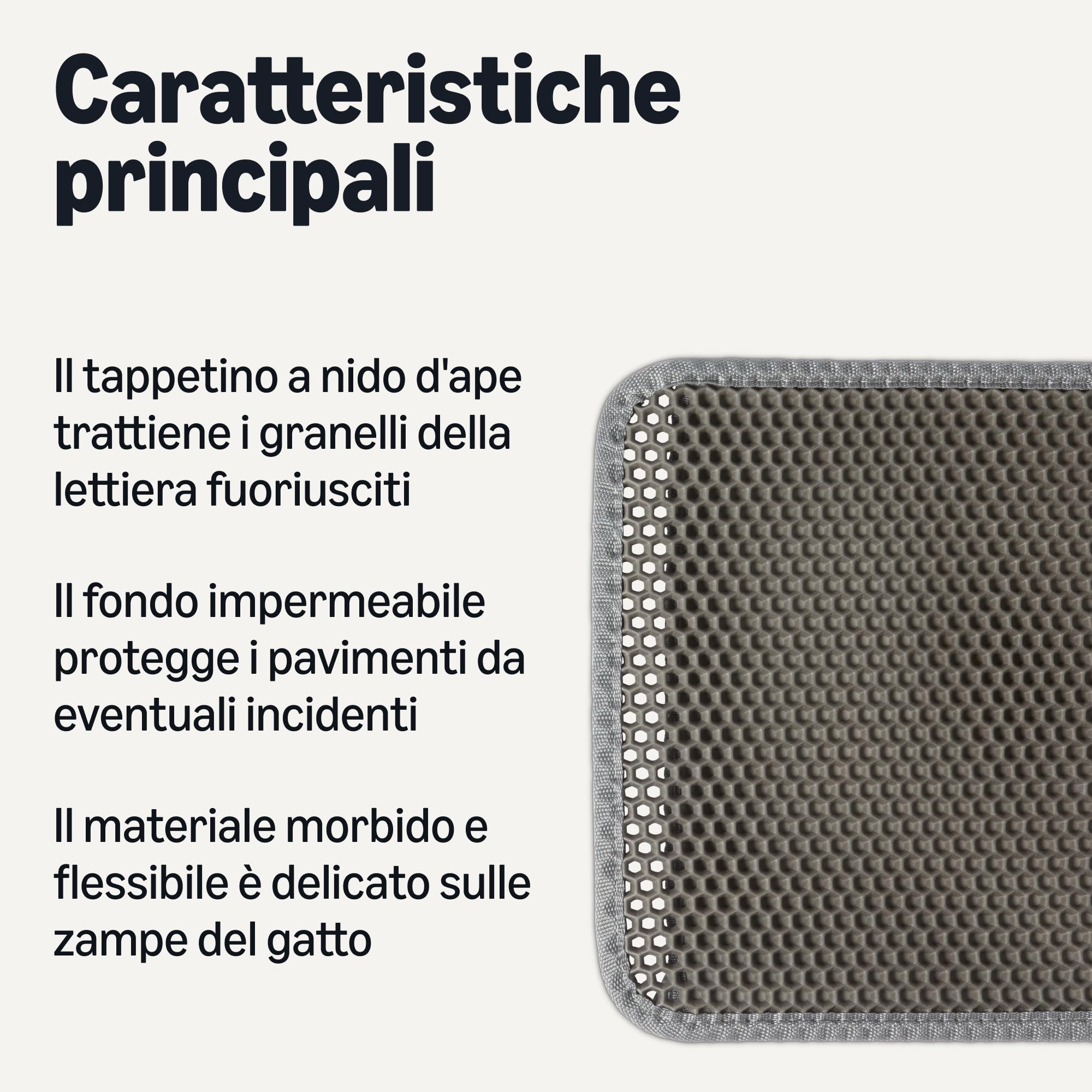 Amazon Basics tappetino lettiera gatto 61x38 doppio strato grigio
