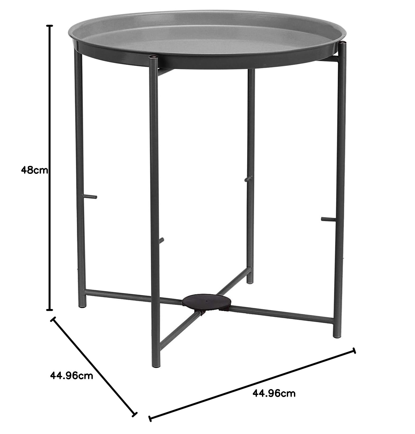 Amazon Basics Tavolino Rotondo Carbone con Cesto 45 cm