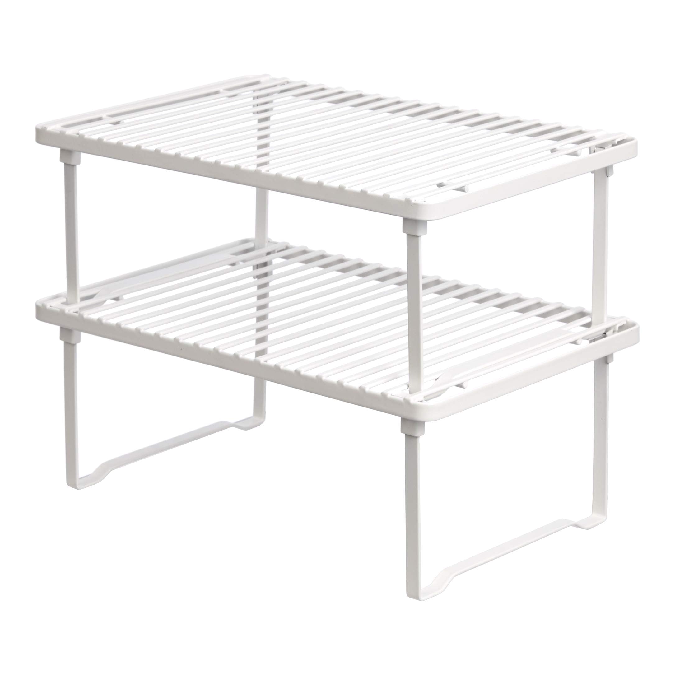 AmazonBasics Ripiani Cucina Impilabili Bianchi 2 Pezzi Acciaio