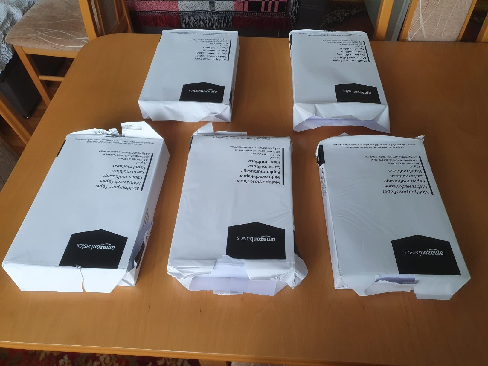 Amazon Basics Carta A4 75 g/m² 2500 Fogli Bianca Stampa