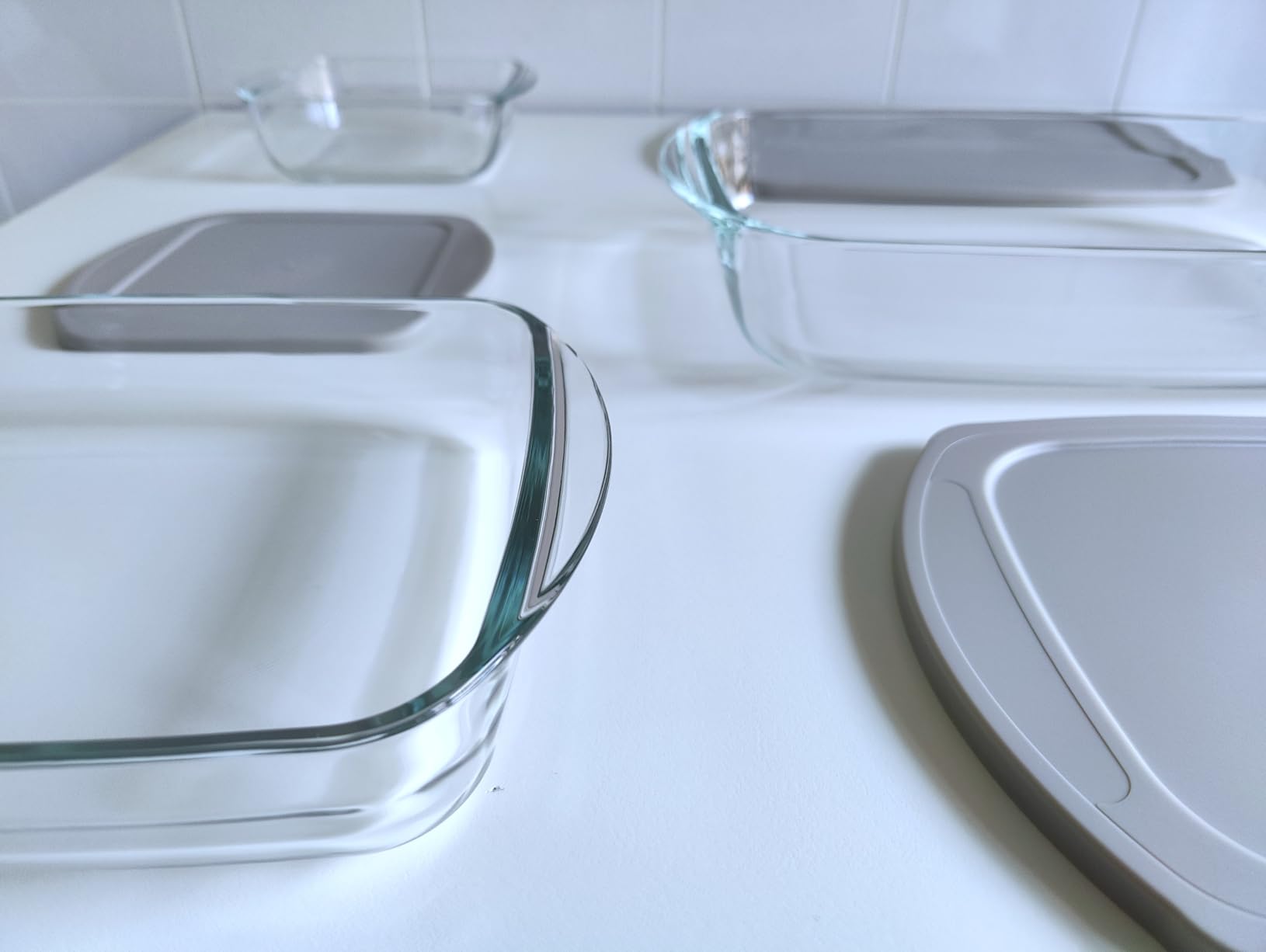 Amazon Basics set pirofile vetro forno 6 pezzi grigio