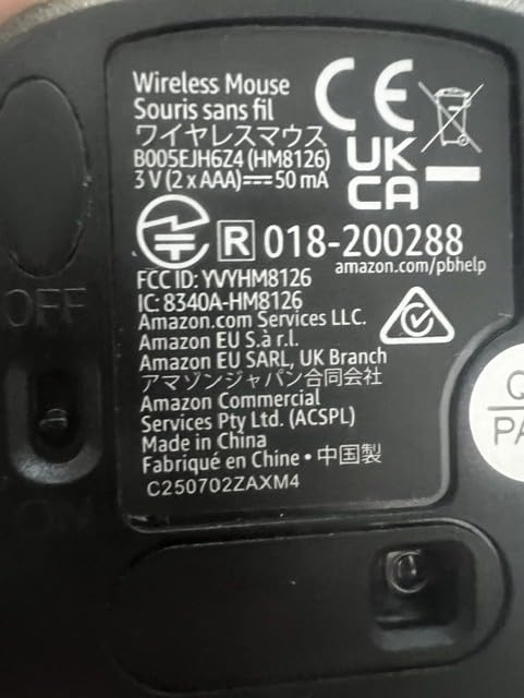 Amazon Basics mouse senza fili nano nero 1000 DPI