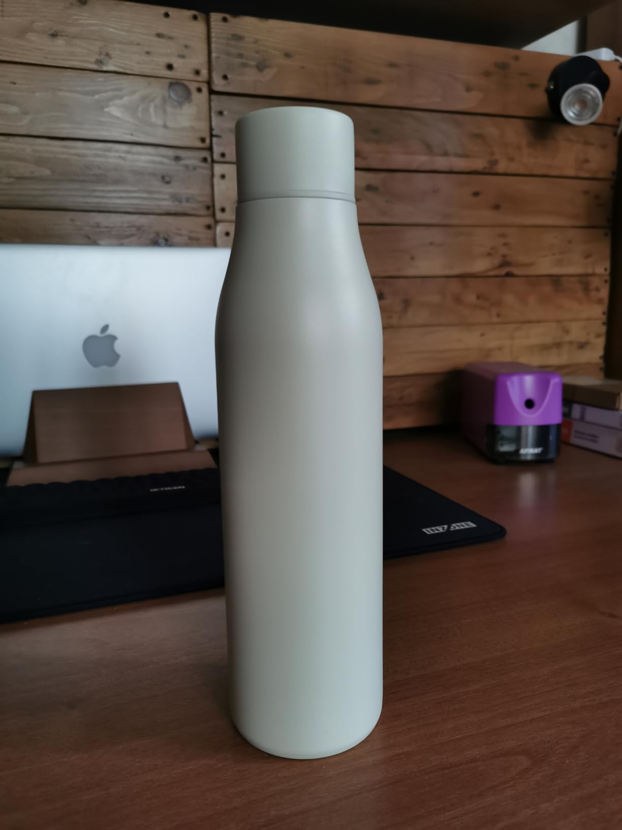 Amazon Basics Borraccia Termica 592 ml Bianco Sporco Inox