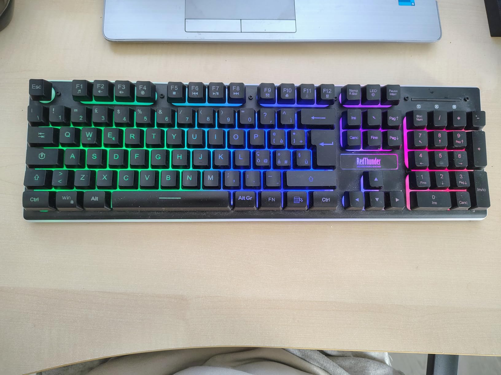 RedThunder K10 Set Tastiera Mouse Wireless RGB Nero IT