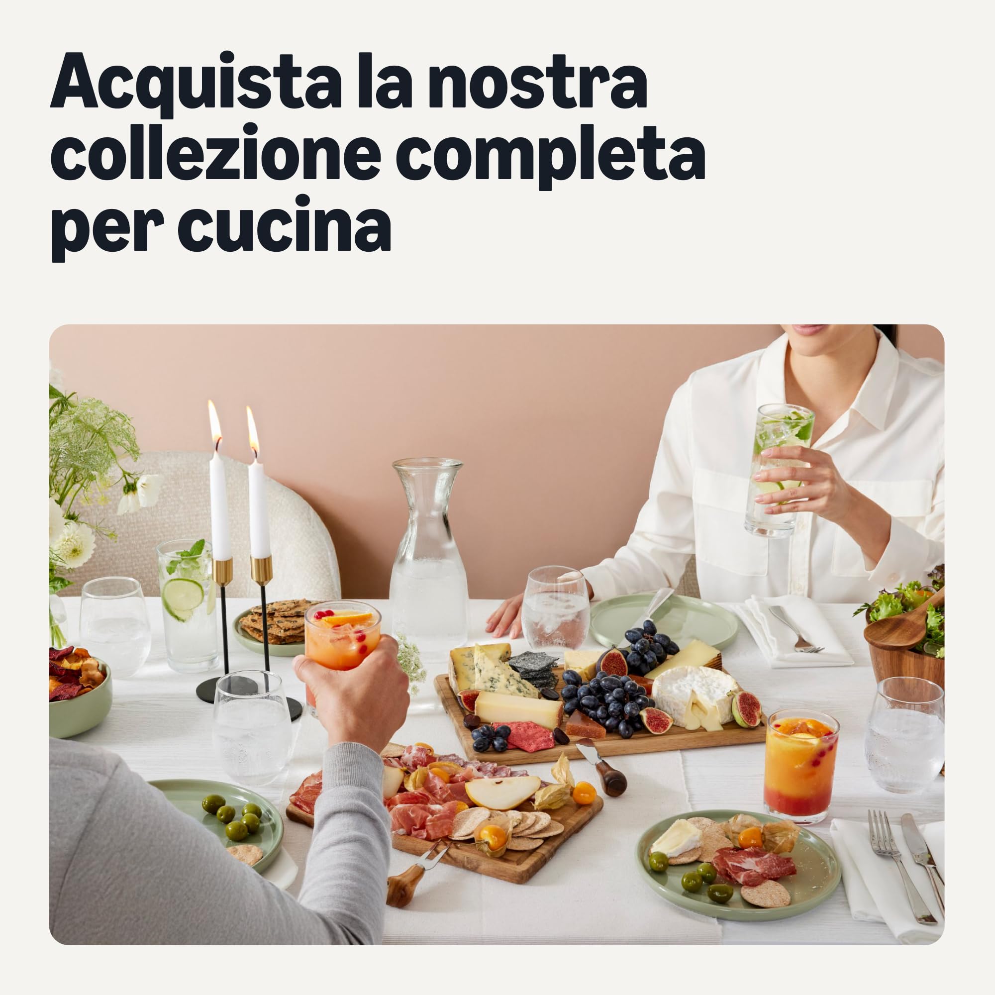 Amazon Basics Bicchieri Vetro 325 ml Set 6 Pezzi Lavastoviglie