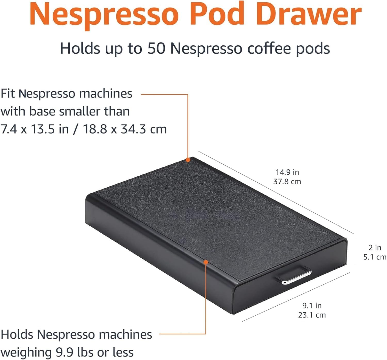 Amazon Basics cassetto portacapsule 50 capsule nero Nespresso