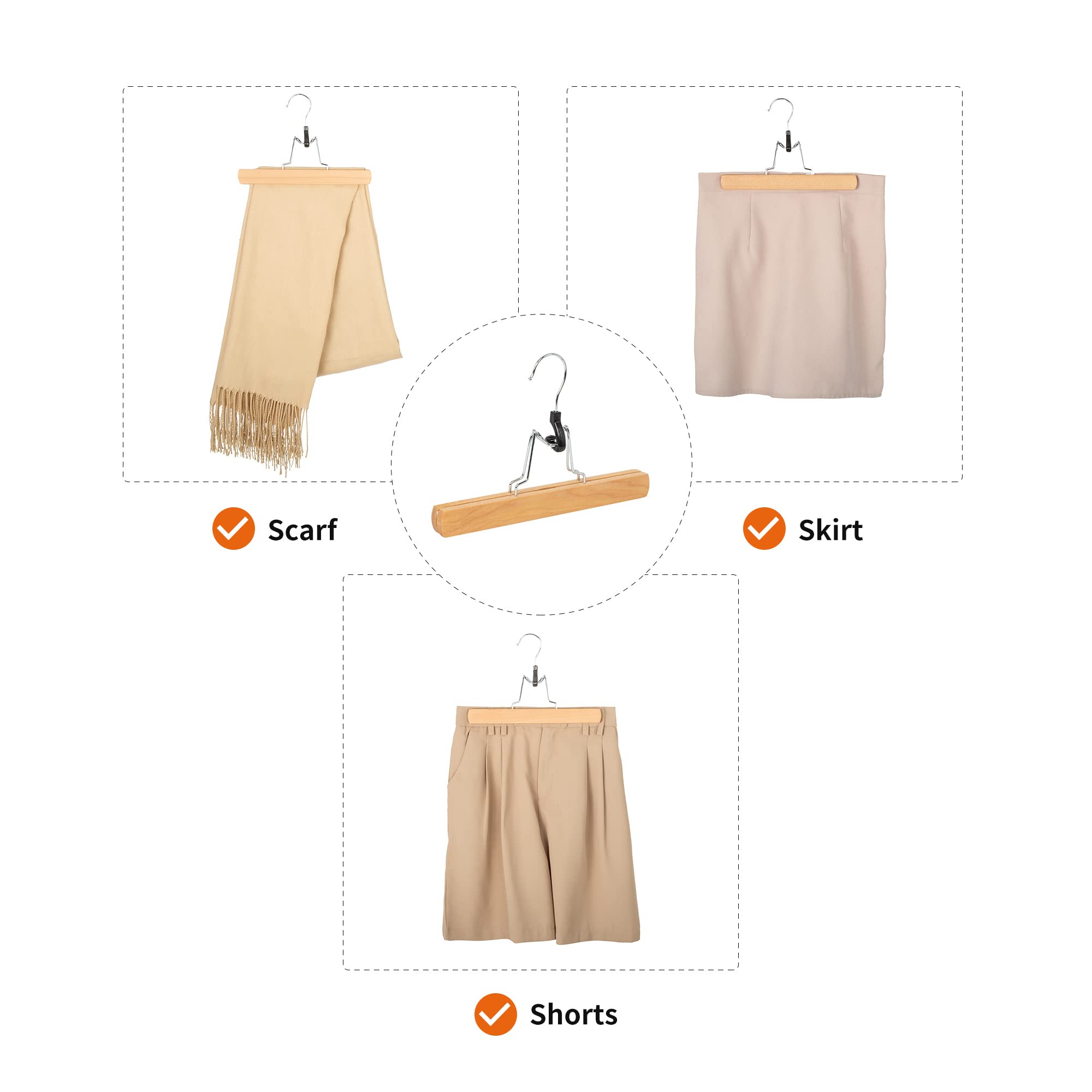 Amazon Basics grucce pantaloni legno naturale 10 pezzi