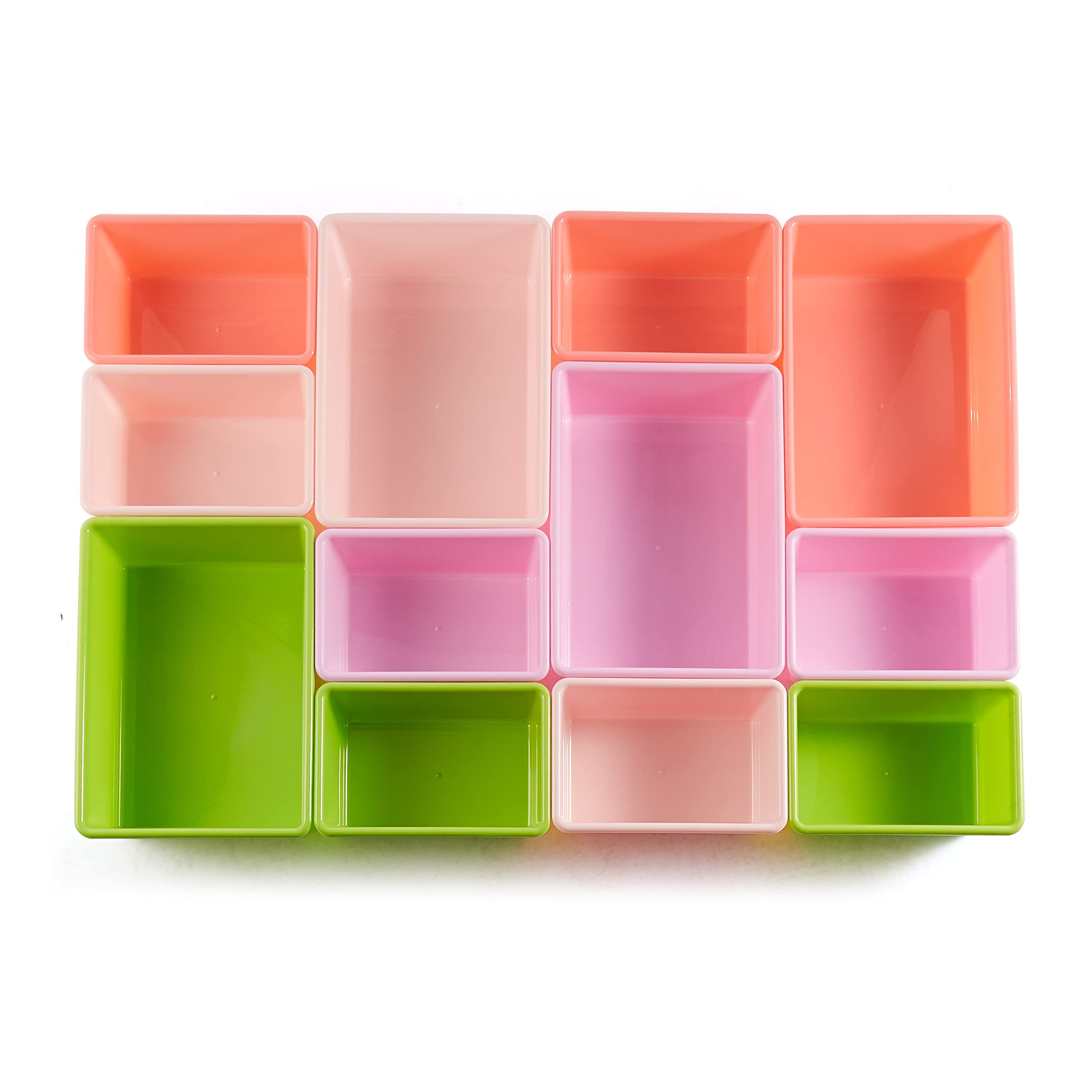 Amazon Basics Organizer Giocattoli 12 Contenitori Bianco Rosa Legno