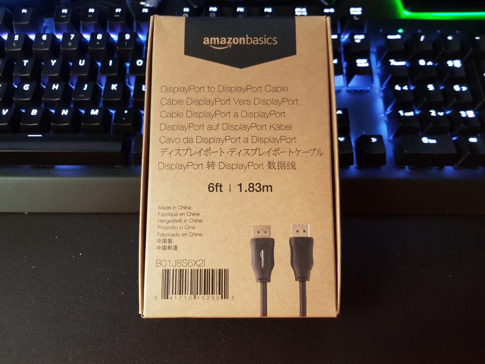 Amazon Basics Cavo DisplayPort 3 m Nero 4K 60Hz Versione 1.2