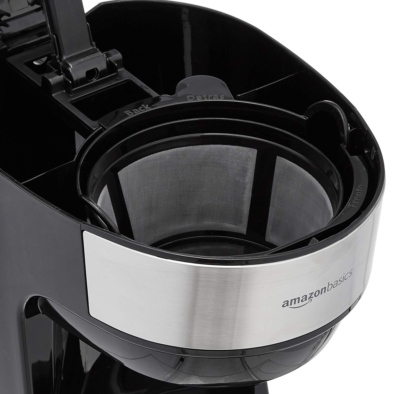 Amazon Basics Caffettiera 12 Tazze Acciaio Nero Filtro
