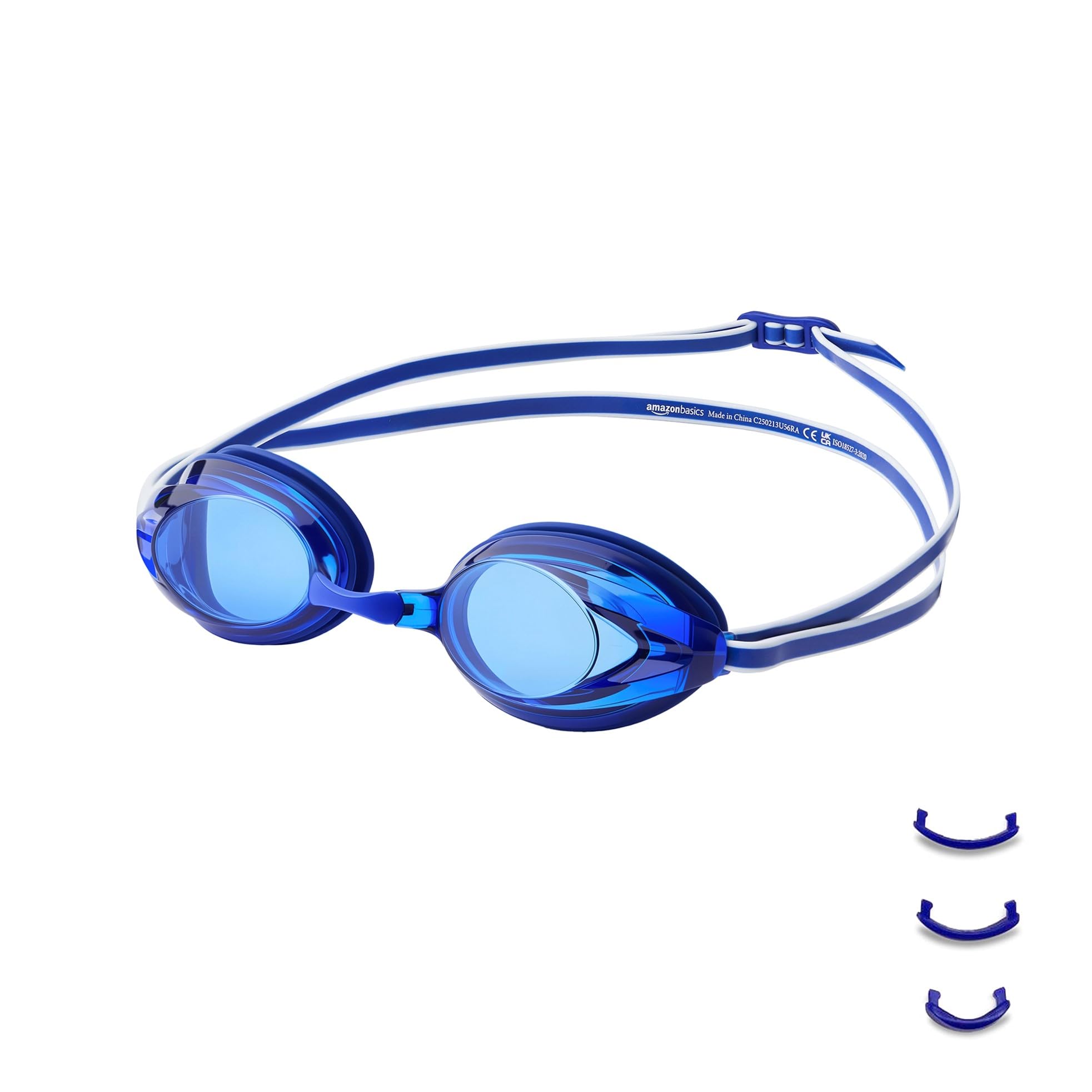 Amazon Basics Occhialini Nuoto Adulti Argento Specchio Antiappannamento