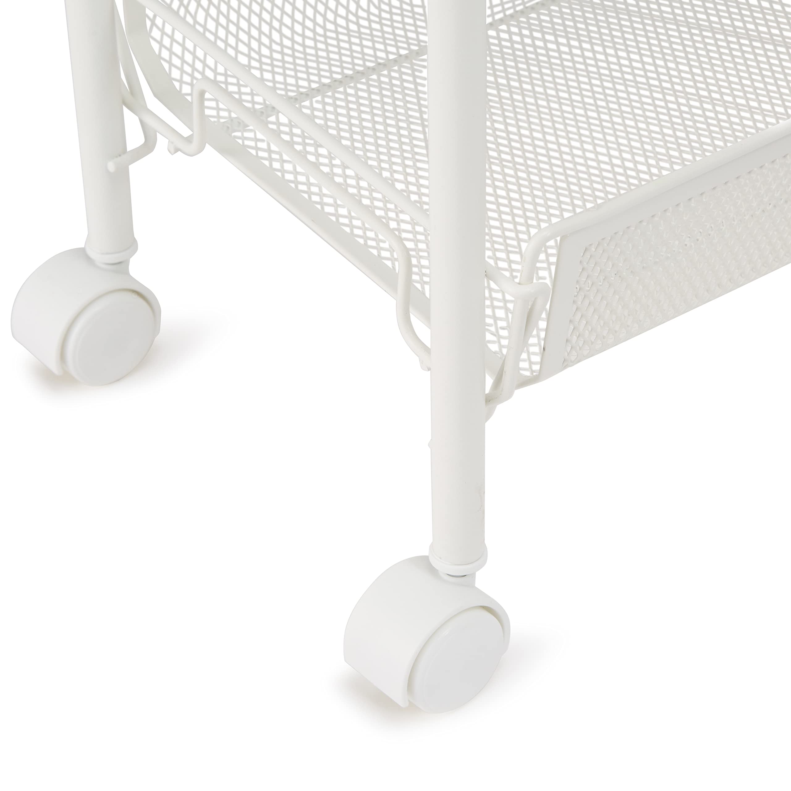 Amazon Basics carrello metallo 4 ripiani bianco rete