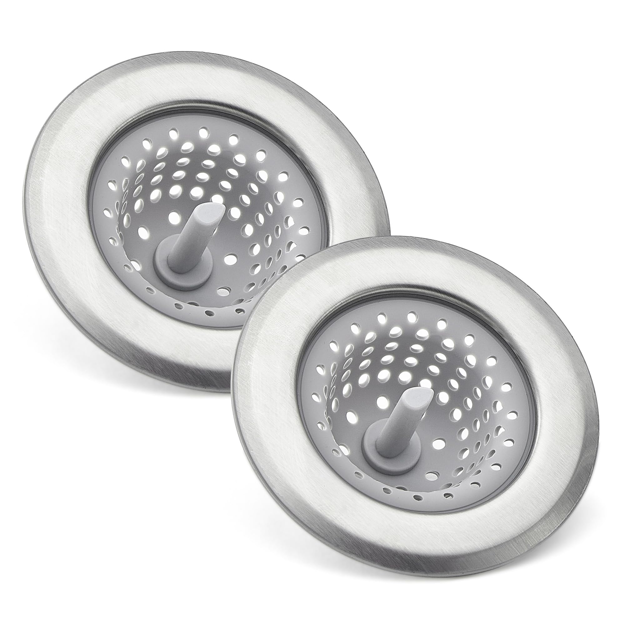 Amazon Basics Filtro Lavello Cucina Acciaio Silicone Grigio 2 Pezzi