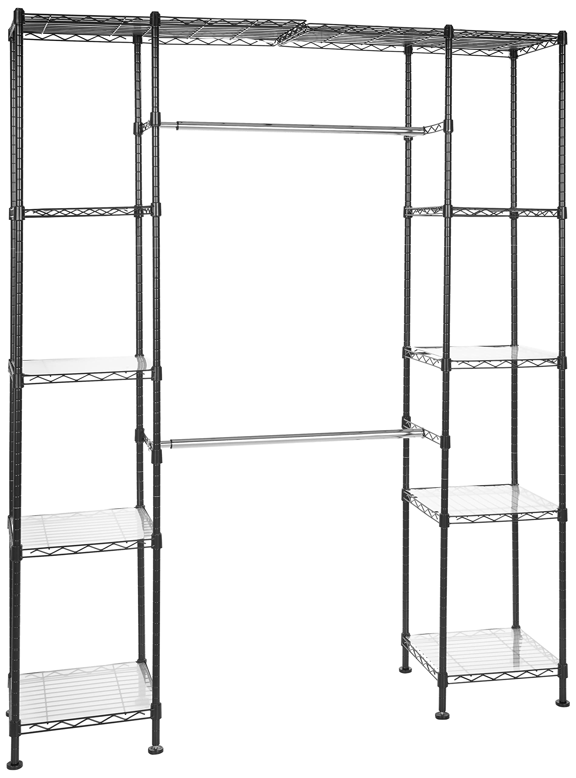 AmazonBasics Organizer Armadio Espandibile Nero Acciaio 203 cm