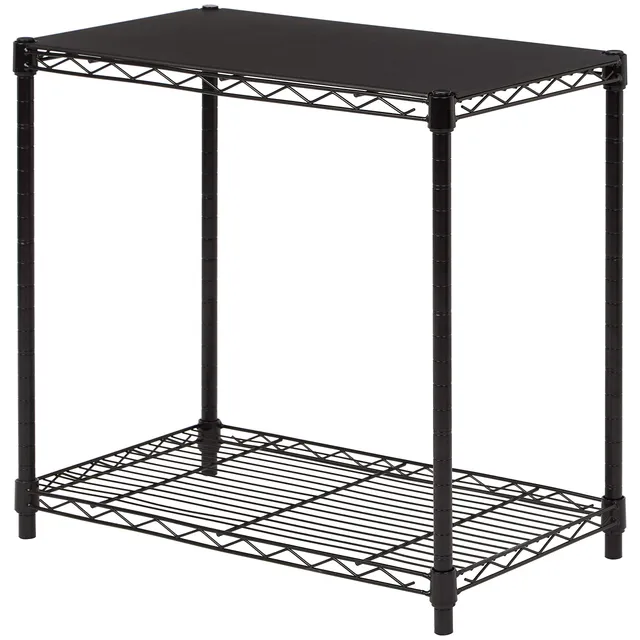AmazonBasics Scaffale Impilabile 2 Ripiani Nero Metallo