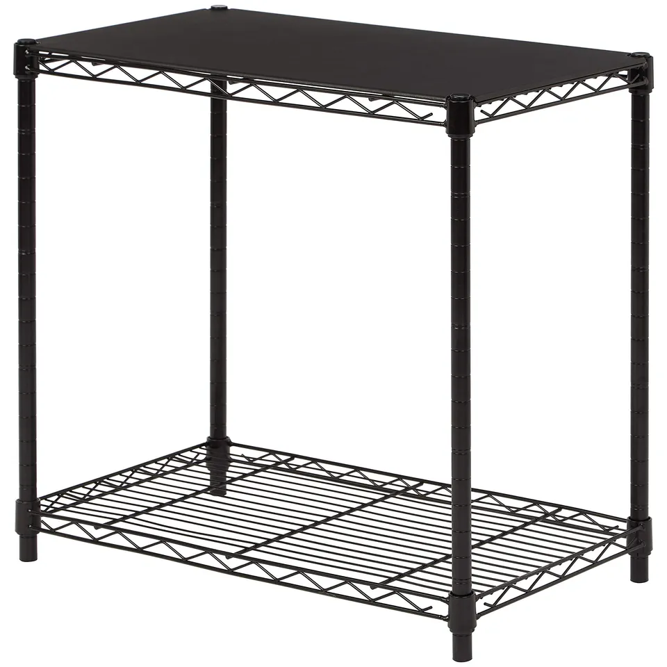 AmazonBasics Scaffale Impilabile 2 Ripiani Nero Metallo