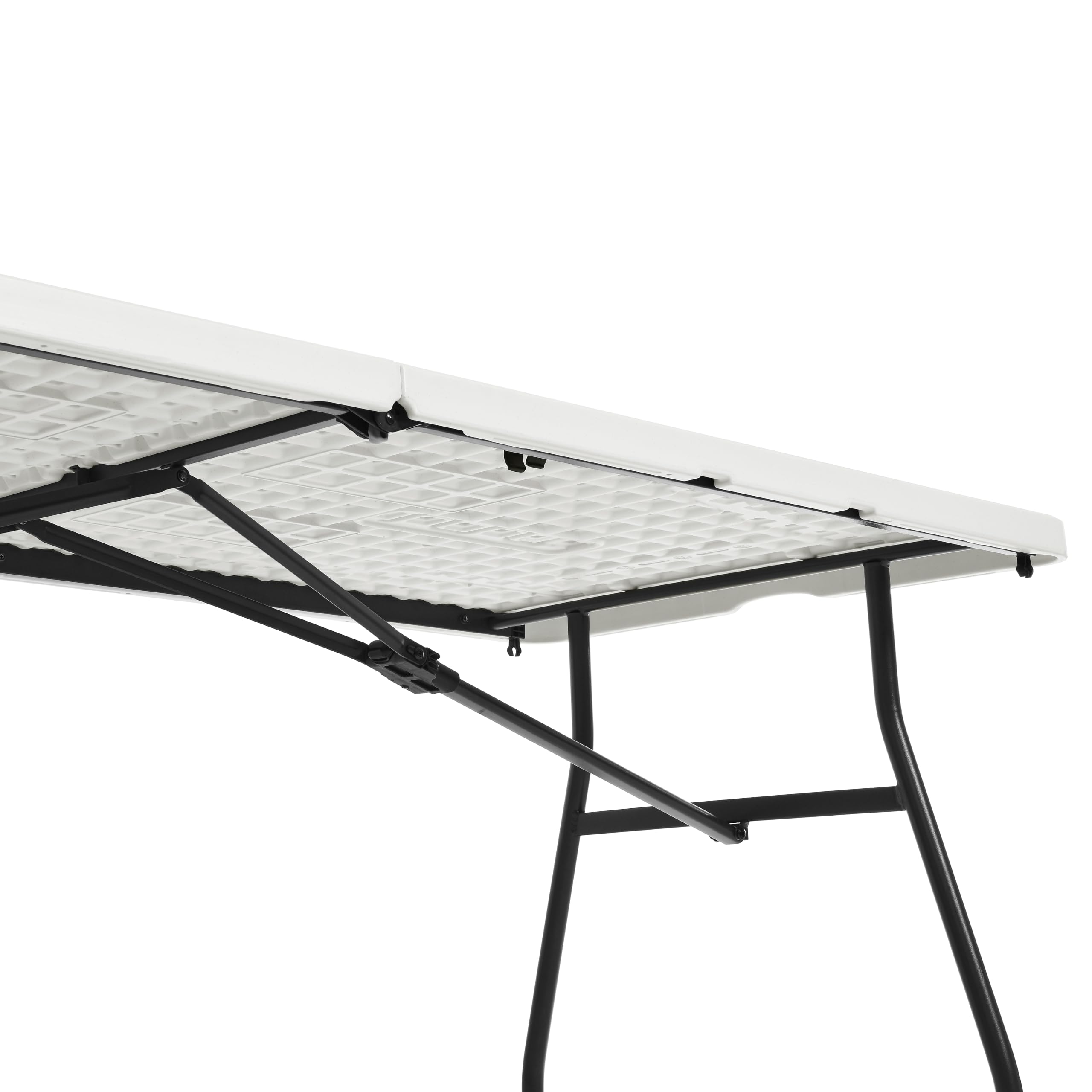 AmazonBasics Tavolo Pieghevole 182 cm Bianco con Maniglia