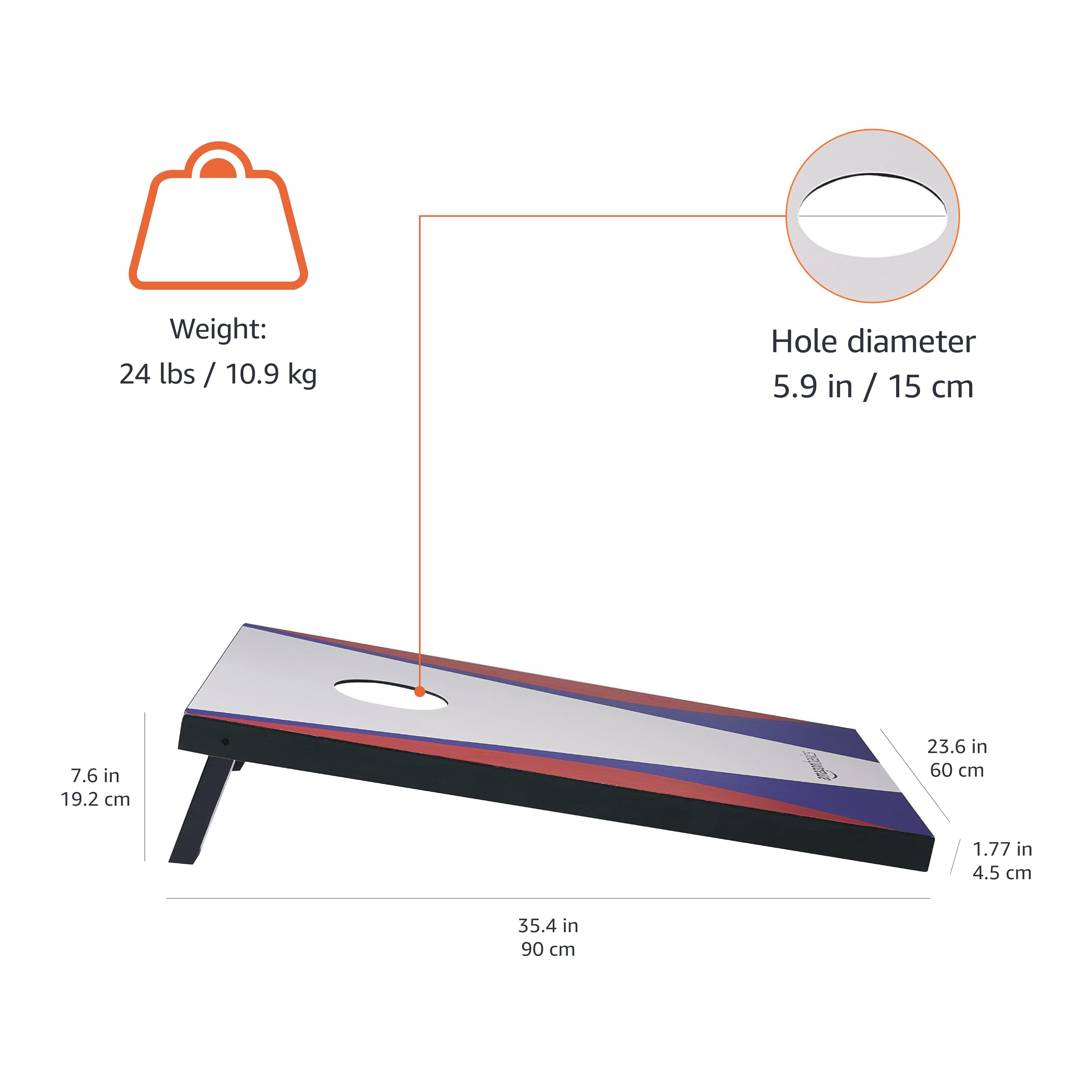 AmazonBasics Set Cornhole Portatile in Legno 8 Sacchetti
