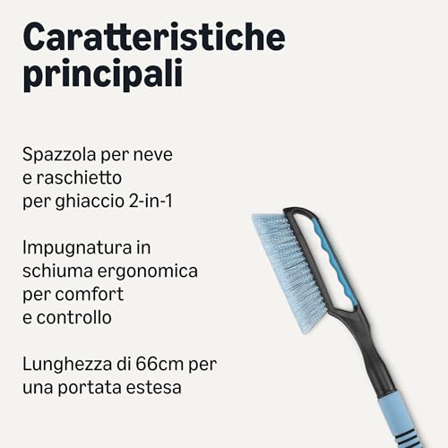 Amazon Basics Spazzola Neve con Raschietto 66,5 cm