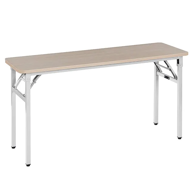 Amazon Basics Tavolo Pieghevole 140 cm Rovere Gambe Bianche