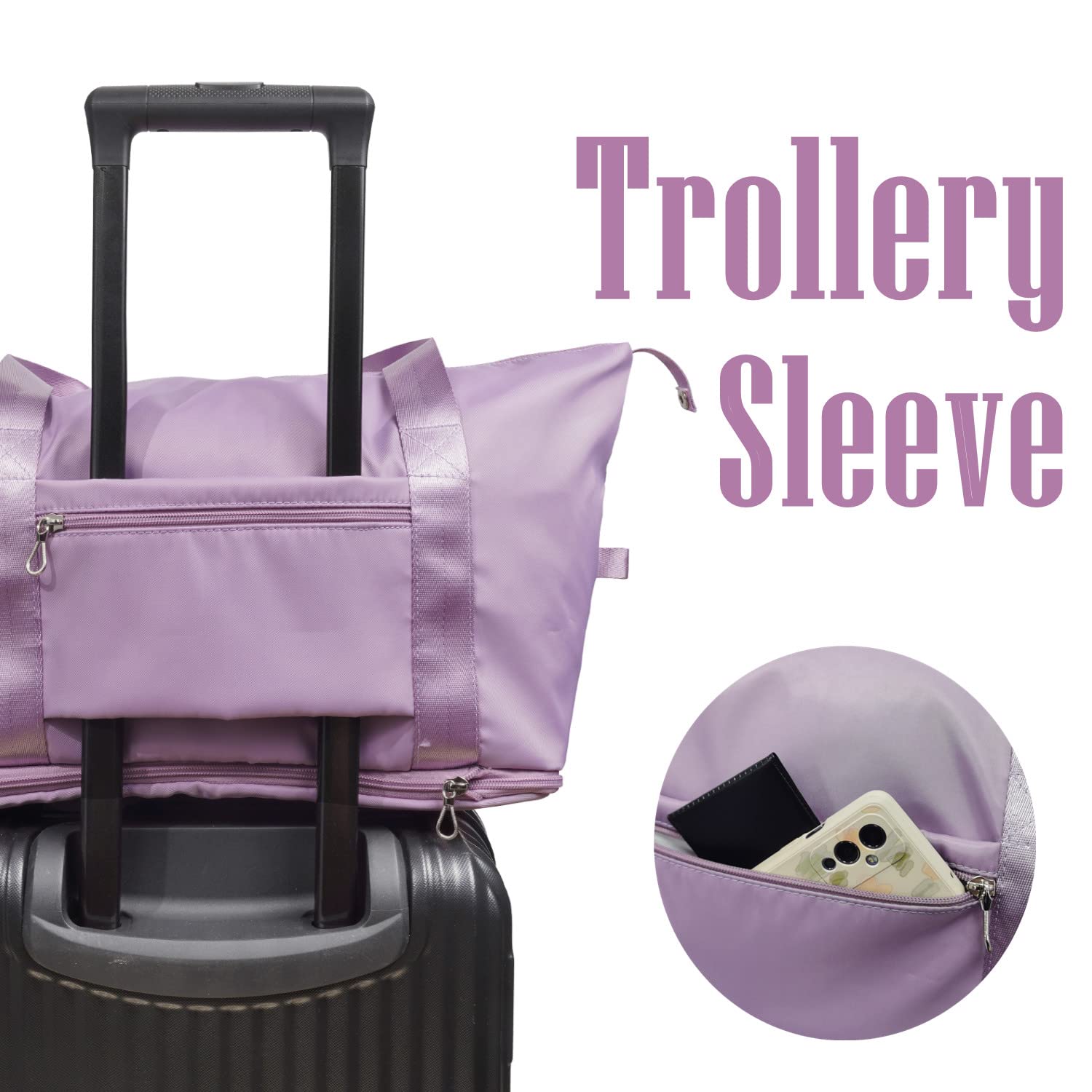 RealPlus borsa viaggio pieghevole 36 litri viola impermeabile