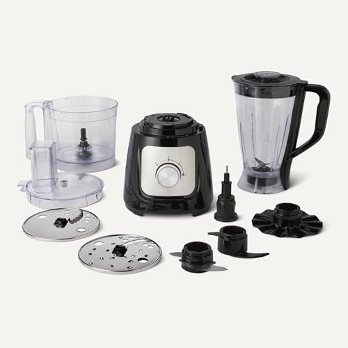 Amazon Basics Robot Cucina 800W Nero 2,4 L con Frullatore