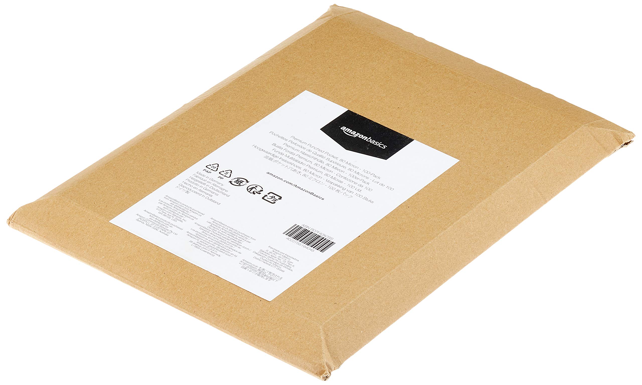 AmazonBasics Buste Forate A4 80 Micron 100 Pezzi Antiriflesso
