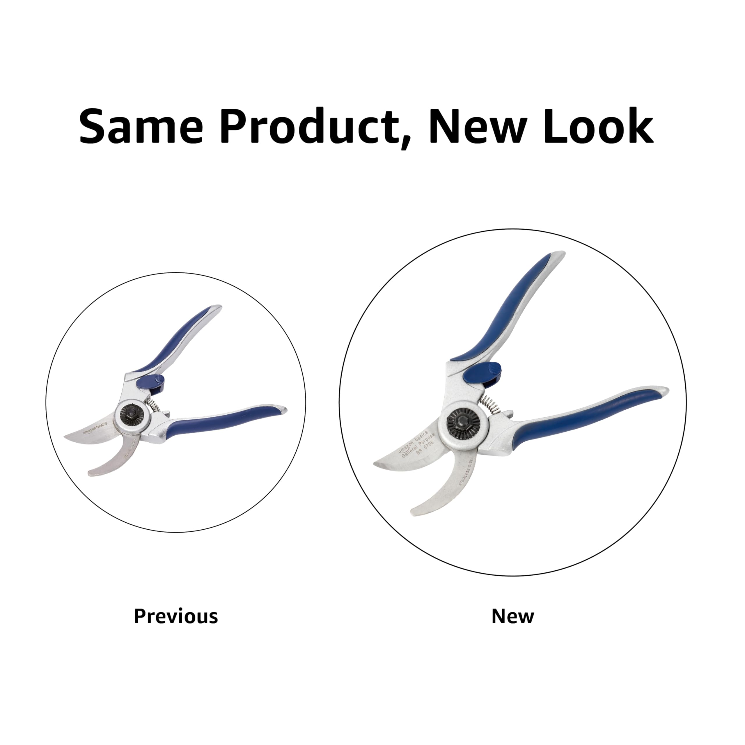 Amazon Basics forbici potatura bypass 17,8 cm blu acciaio