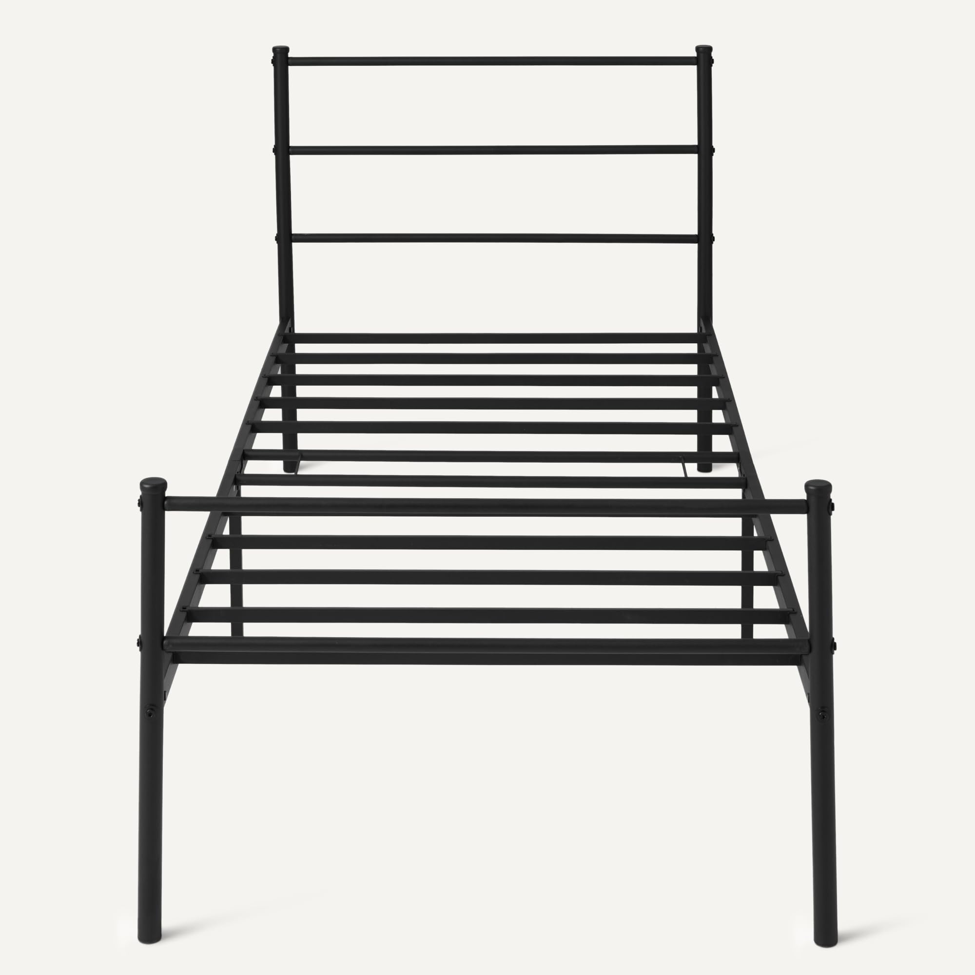 AmazonBasics Giroletto Testiera 90x200 cm Nero Singolo Acciaio