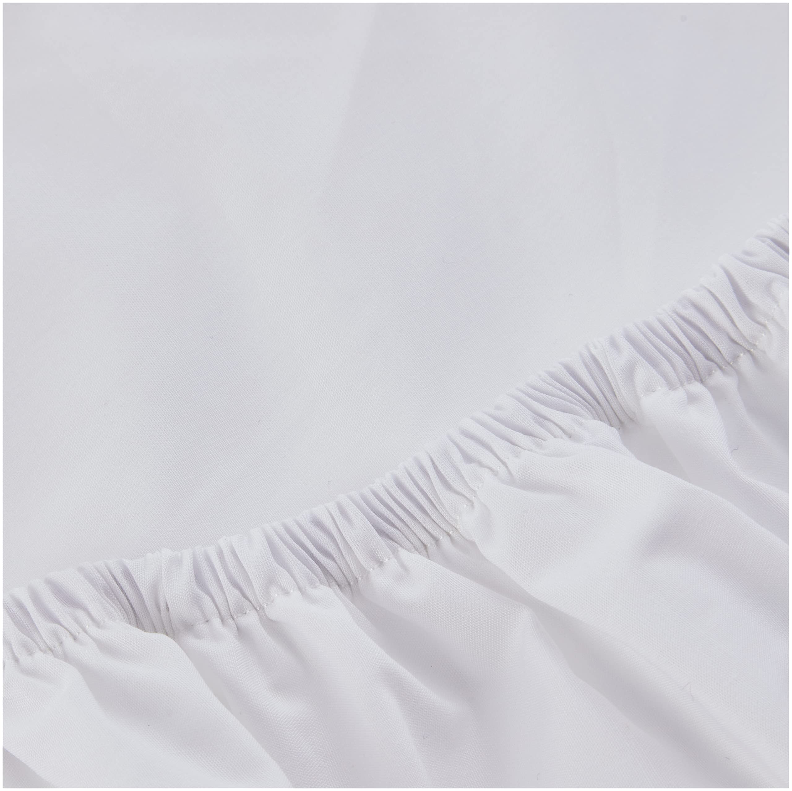 AmazonBasics Everyday Lenzuolo Angoli King 180x200 Bianco Cotone