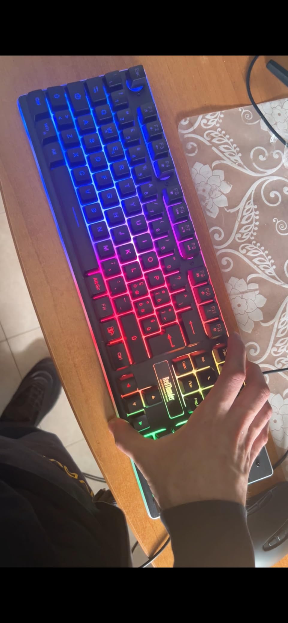 RedThunder K10 Set Tastiera Mouse Wireless RGB Nero IT