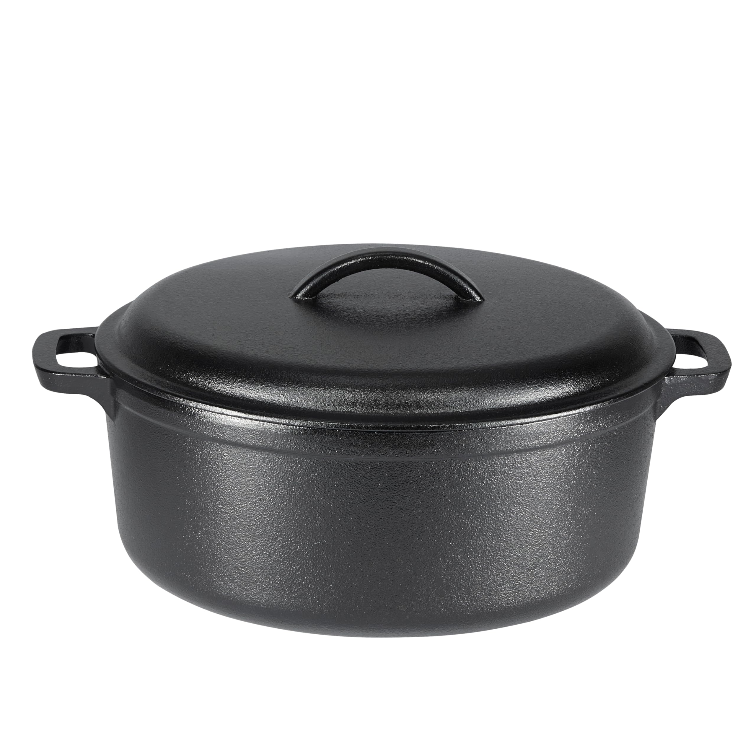 AmazonBasics Casseruola Ghisa 1,89 L Nera Doppio Manico