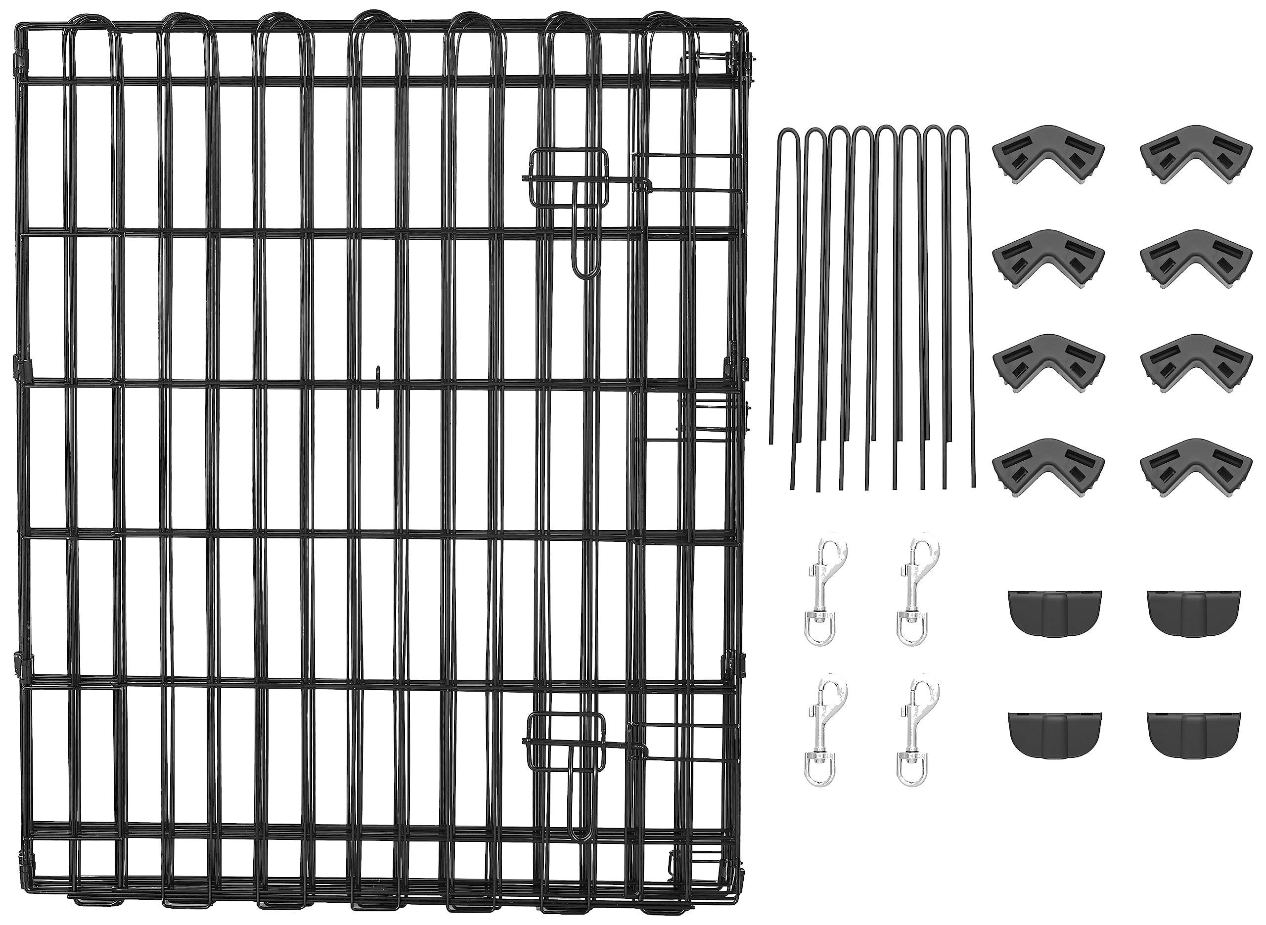Amazon Basics Recinto Cani Metallo Nero 8 Pannelli 76 cm Pieghevole