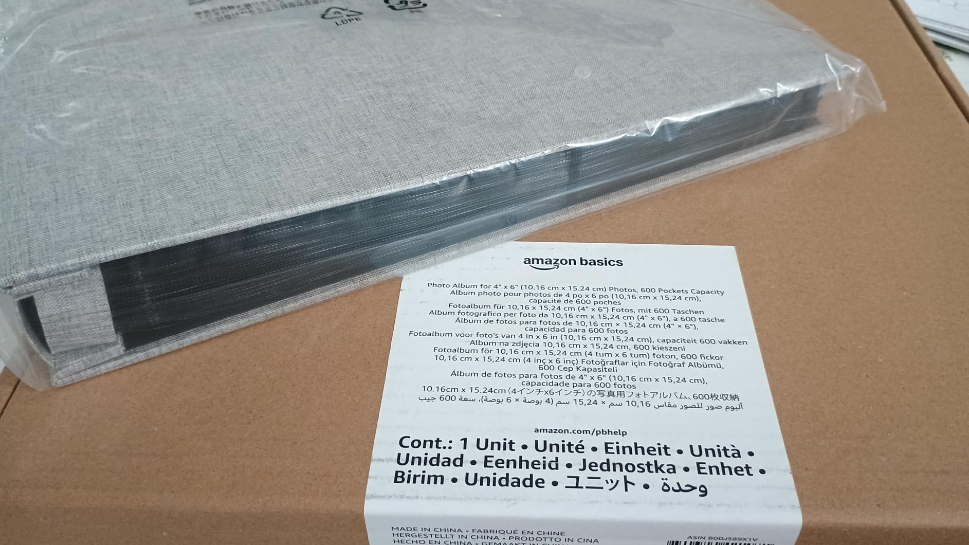 Amazon Basics Album Fotografico 600 Foto 10x15cm Lino 36x33cm