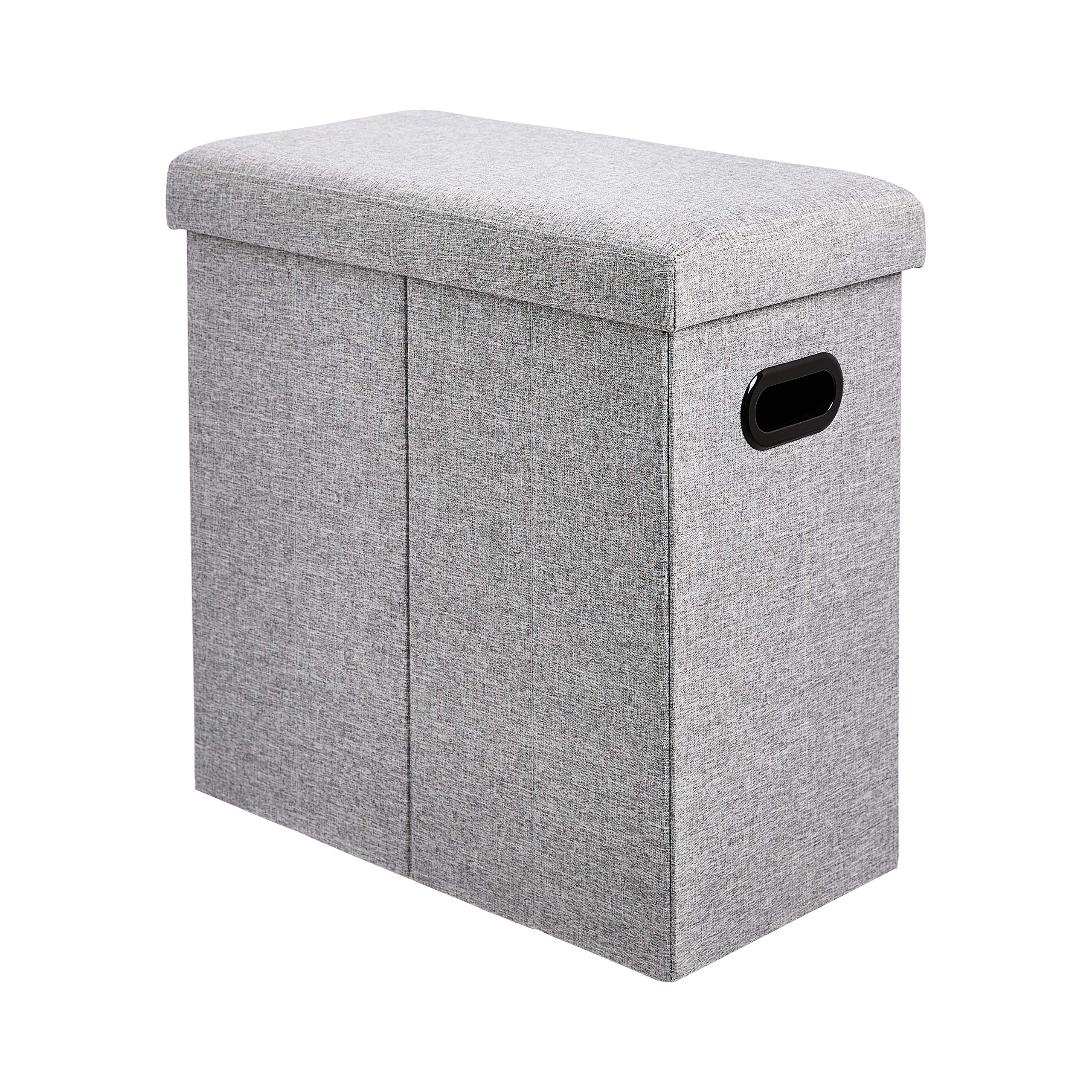 AmazonBasics Cesto Pieghevole con Coperchio Grigio Mélange 1pz