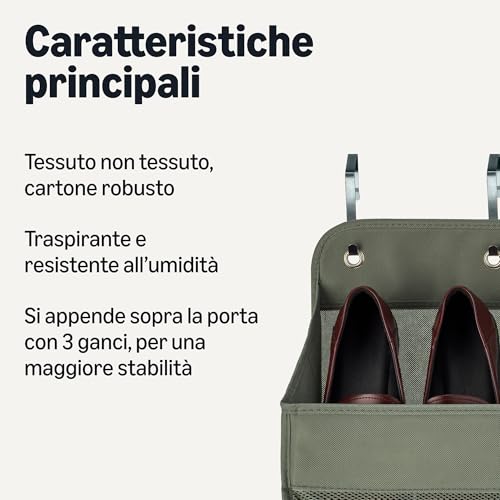 Amazon Basics Organizer da Porta 5 Ripiani Grigio Antracite