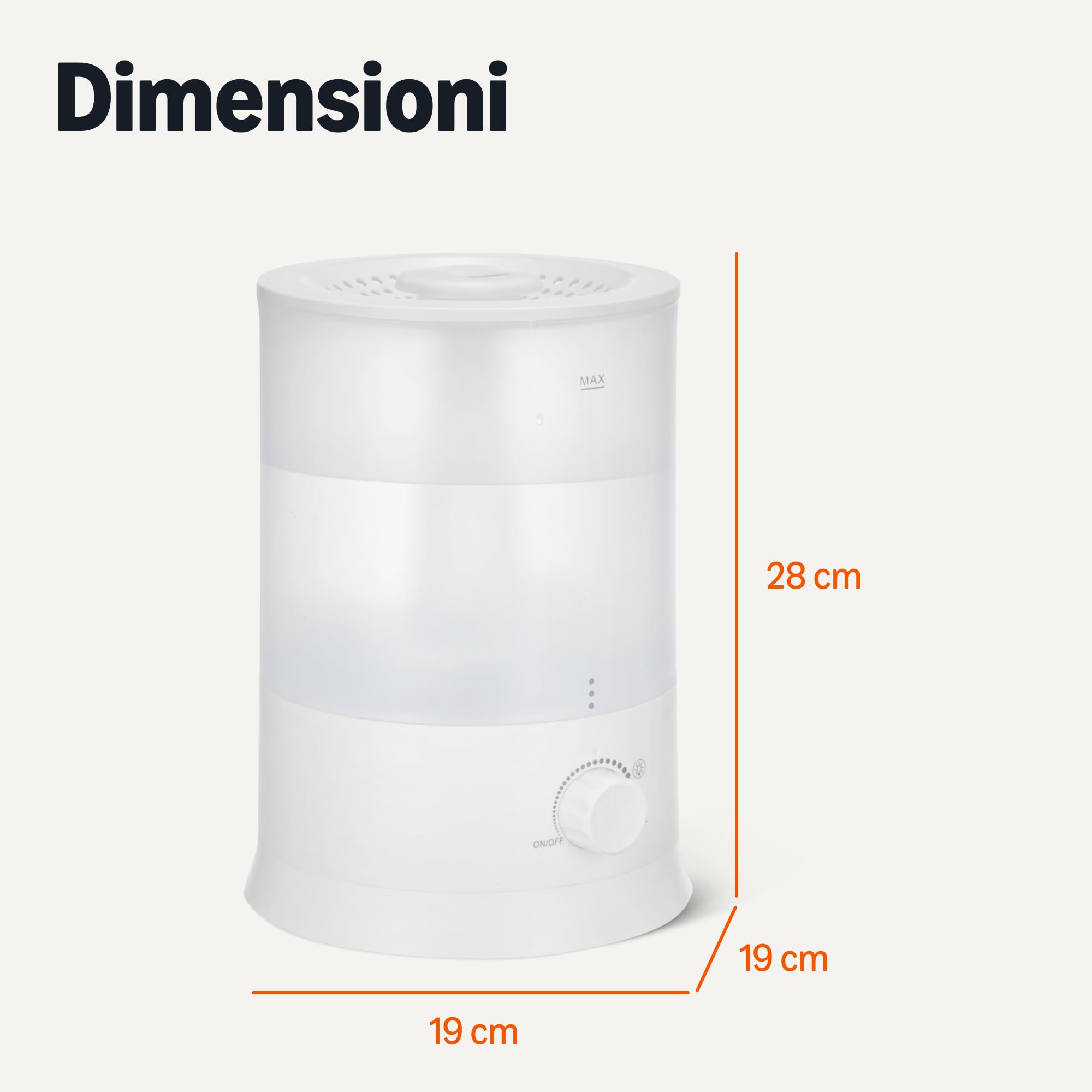 Amazon Basics Umidificatore 3L bianco oli essenziali