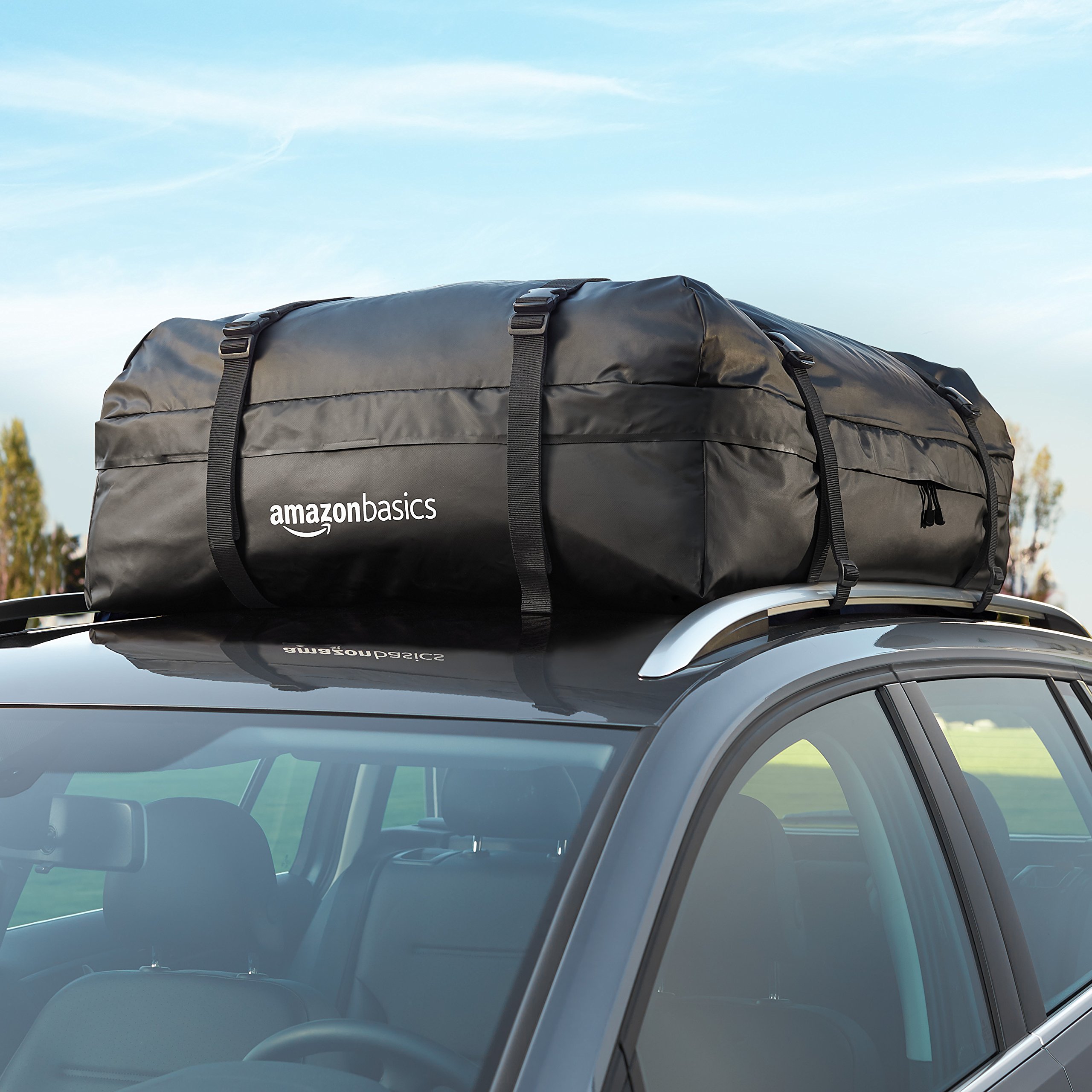 Amazon Basics Borsa da Tetto Auto 425L Nero Impermeabile