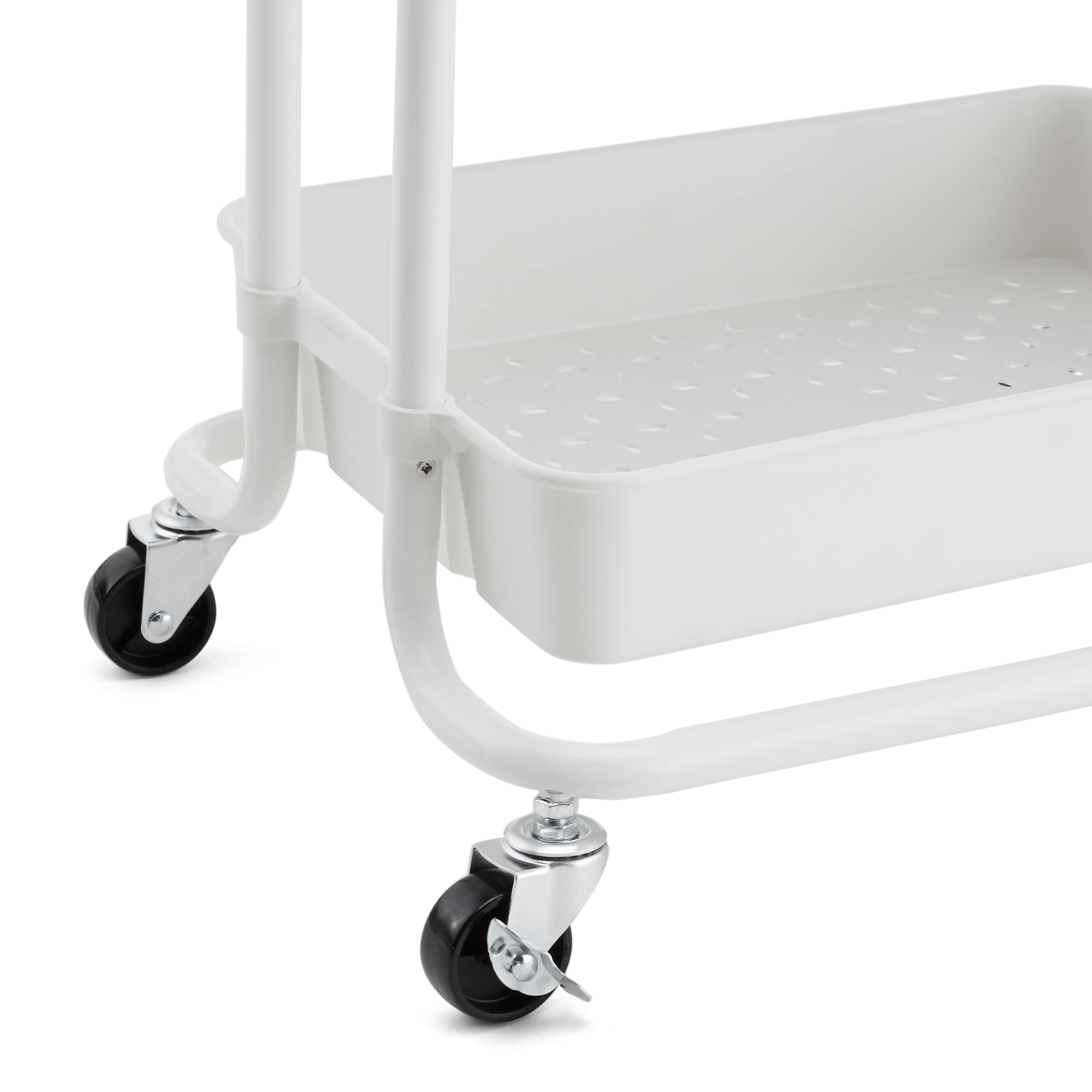 Amazon Basics Carrello 3 Ripiani Bianco con Ruote