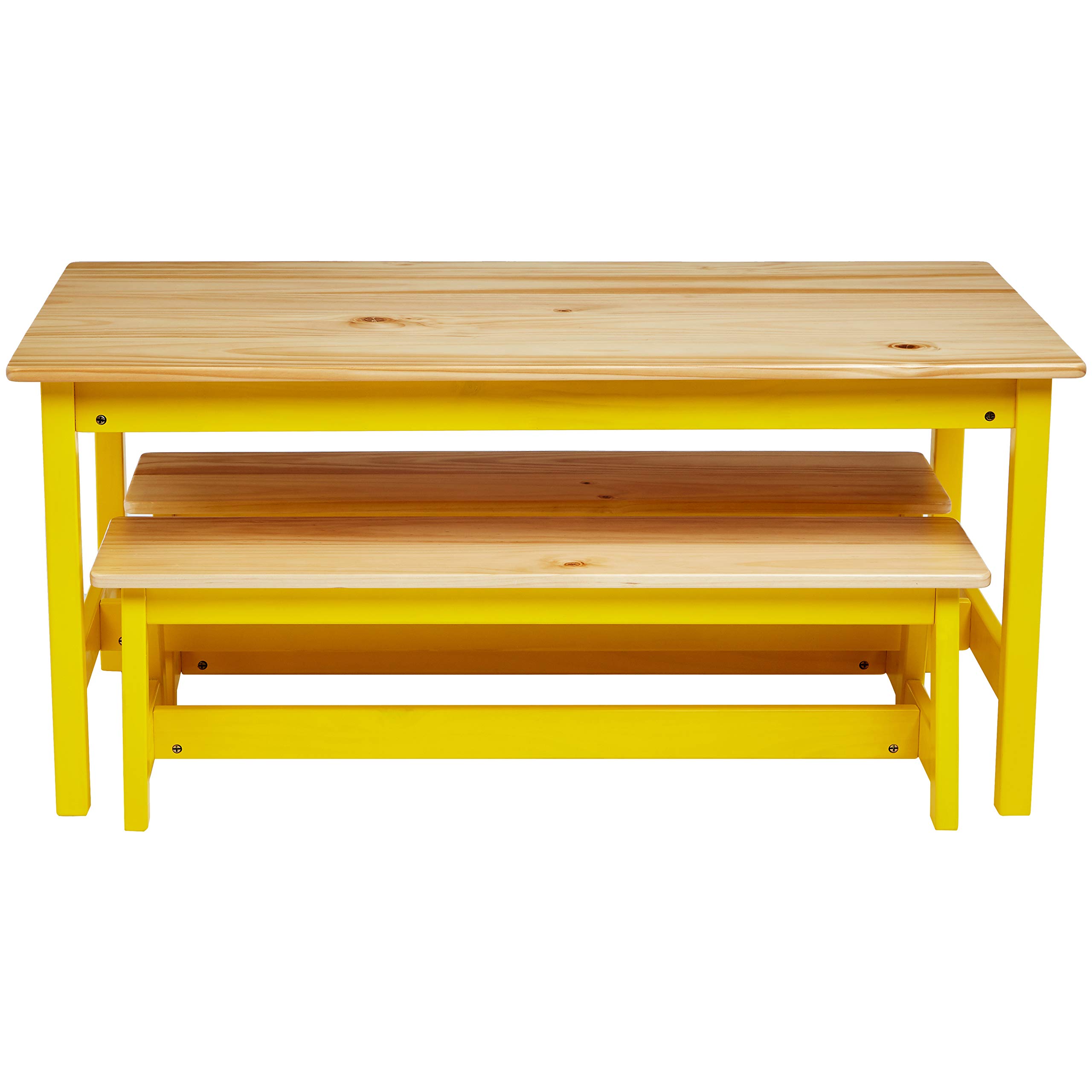 AmazonBasics set tavolo e panche bambini legno naturale