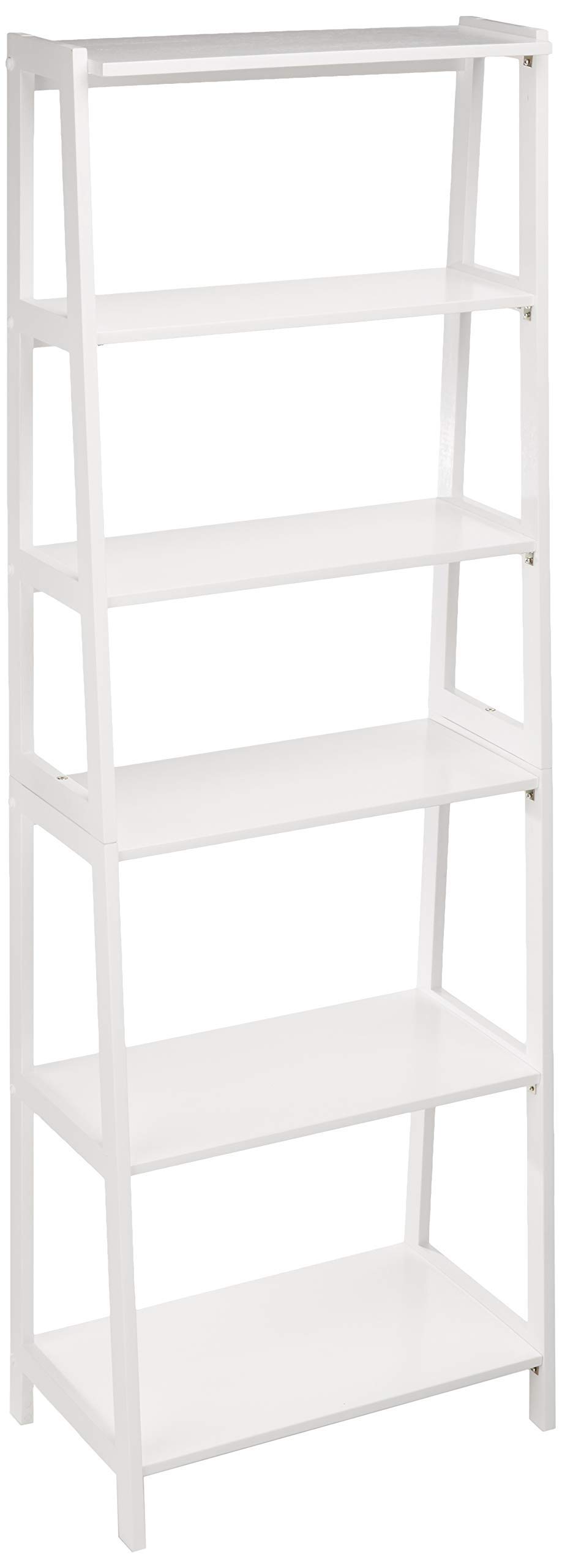 Amazon Basics Libreria 5 Ripiani Legno Massello Bianco 189 cm