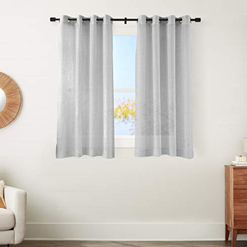AmazonBasics Sheer Classic tenda trasparente 2 pz grigio scuro 50x63 occhielli