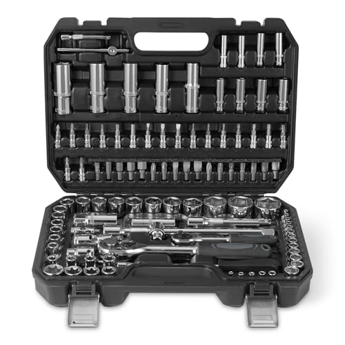 Amazon Basics Set Bussole 108 Pezzi con Cricchetto